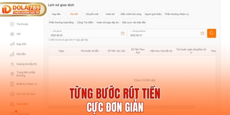 Từng bước giao dịch rút tiền cực đơn giản